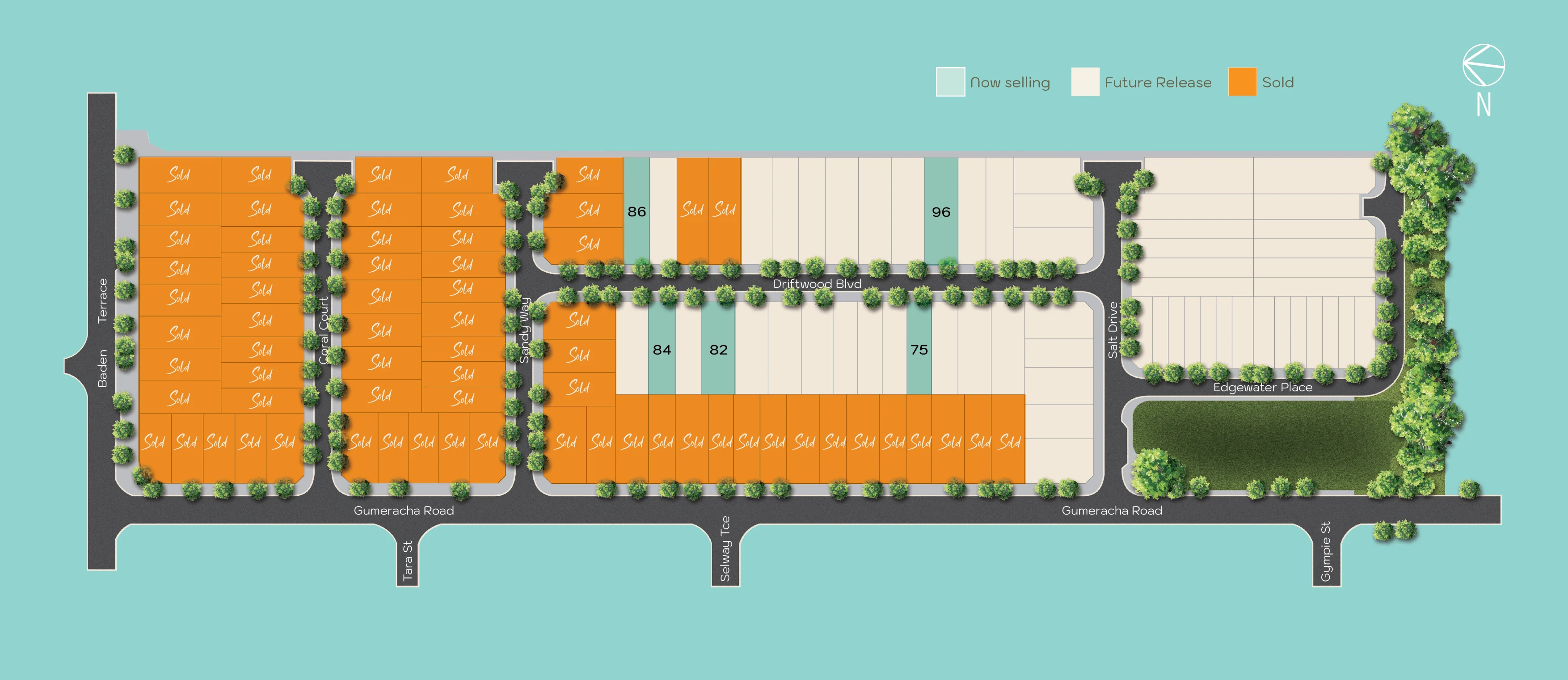 Masterplan diagram of the Salt land release, O'Sullivan Beach